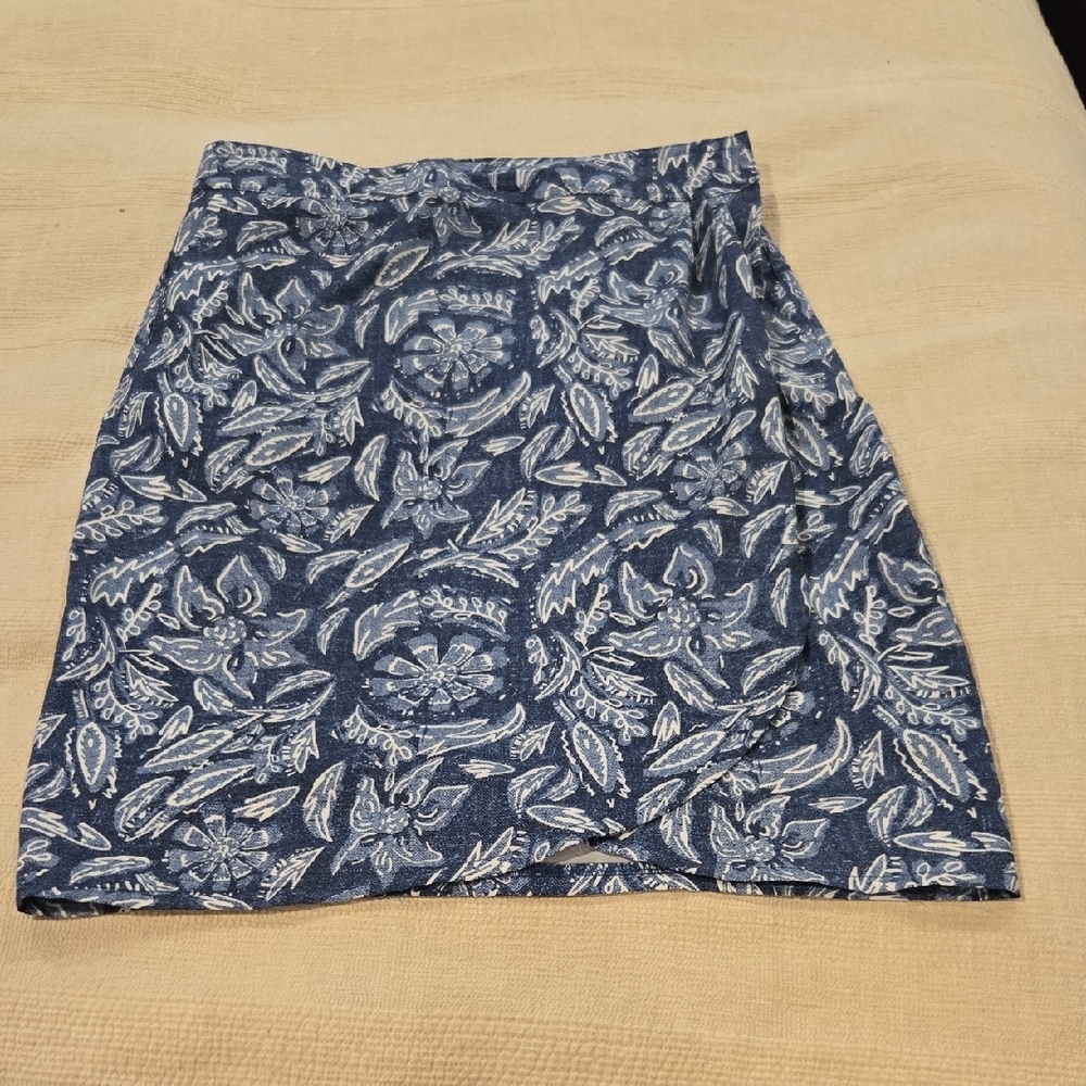 Blue Mini Pencil Skirt for Work